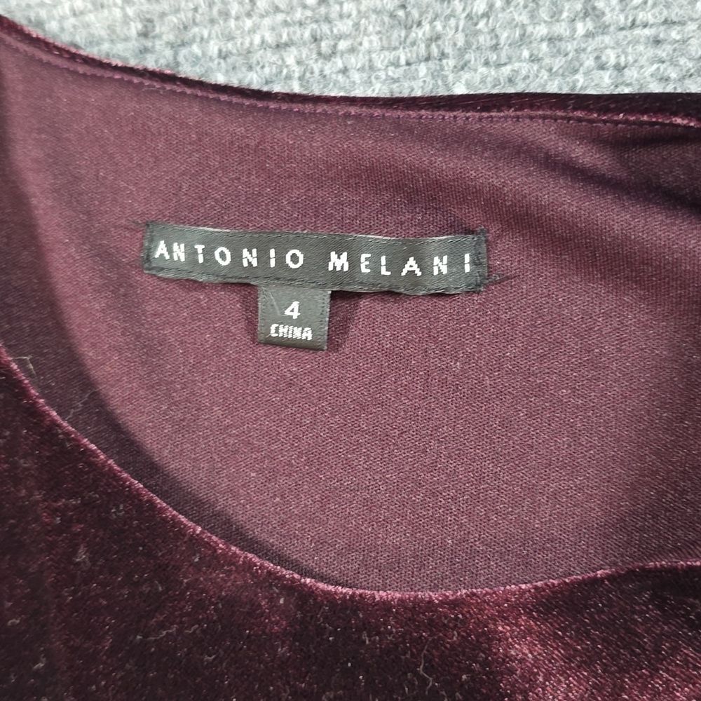 Antonio Melani Velvet Ruffle Dress Sz 4 - Picture 3 of 8